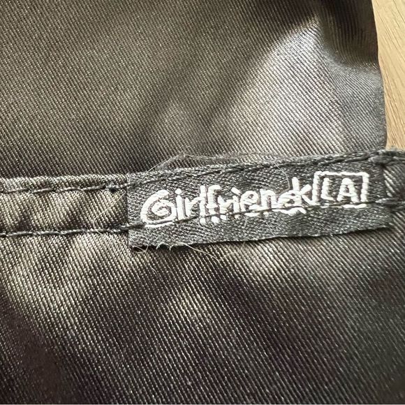 Girlfriends LA black silky patent like flare leg pants sz 15. Y2K mallgoth VNT - Picture 6 of 14